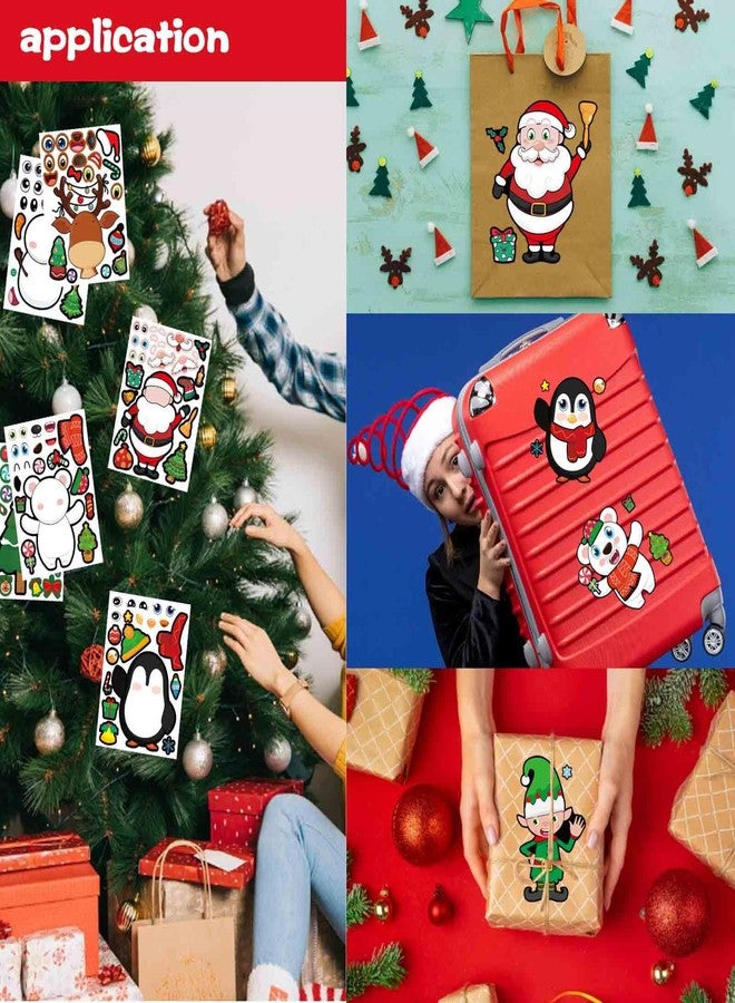 DUJAA 32 Sheets Christmas Party Games Stickers, Make Your Own Christmas Characters Mix and Match Sticker with Christmas Tree Santa Tree Gnome Elf Xmas Holiday Stickers Christmas Party Game Craft Supplies - Image 5